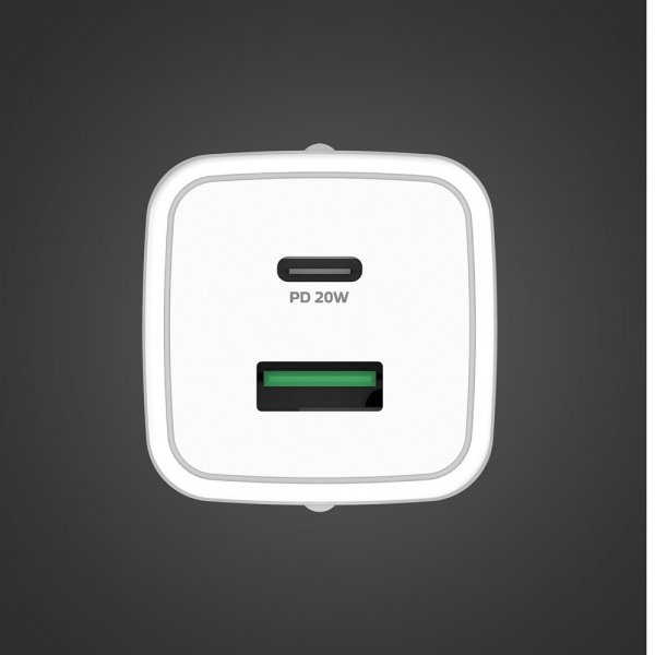 Celly Lader USB-A/USB-C 20W Hvit