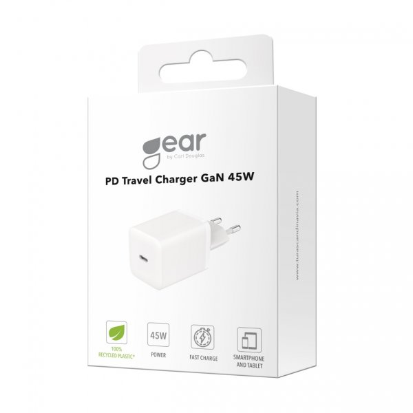 Gear Lader USB-C PD GaN 45W Hvit