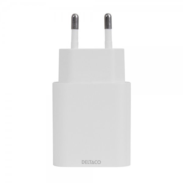 Deltaco Lader USB-C PD Wall Charger 25W Hvit