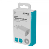 Deltaco Lader USB-C PD Wall Charger 25W Hvit