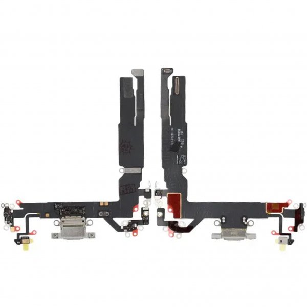 Ladekontakt med flexkabel for iPhone 17 - hvit