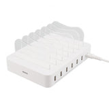 Deltaco Lader 50W 6xUSB-A Hvit