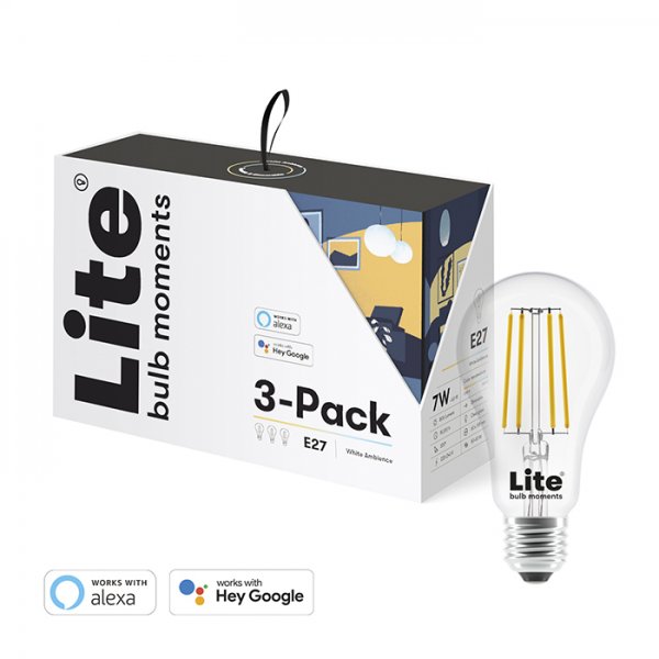 Lite bulb moments White Ambience E27 Filamentlampe - 3-Pack