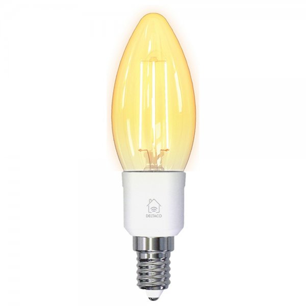 Deltaco Smart Home LED-lampe Filament E14 WiFi 4.5W