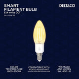 Deltaco Smart Home LED-lampe Filament E14 WiFi 4.5W