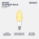 Deltaco Smart Home LED-lampe Filament E14 WiFi 4.5W