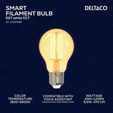Deltaco Smart Home LED-lampe Filament E27 WiFi A60 5.5W