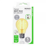 Deltaco Smart Home LED-lampe Filament E27 WiFi A60 5.5W