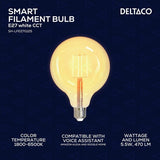 Deltaco Smart Home LED-pære Filament E27 WiFi G125 5.5W