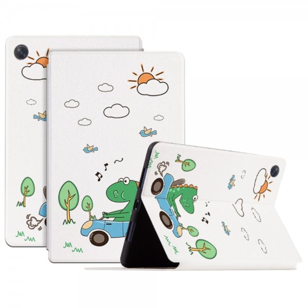 Lenovo Tab M10 Plus (3rd Gen) TB125 TB128 Etui Motiv Dinosaur Bil