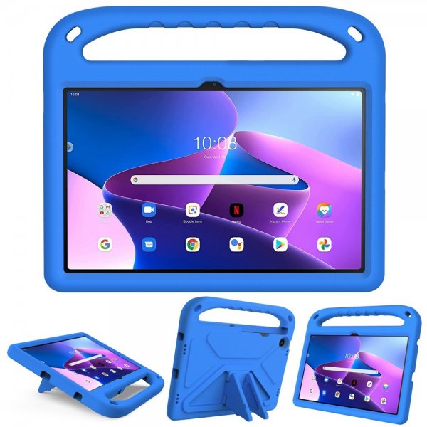 Lenovo Tab M10 Plus (3rd Gen) TB125 TB128 Deksel til Barn Stativfunksjon Blå