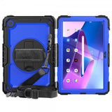 Lenovo Tab M10 Plus (3rd Gen) TB125 TB128 Deksel med Stropp Stativfunksjon Blå Svart