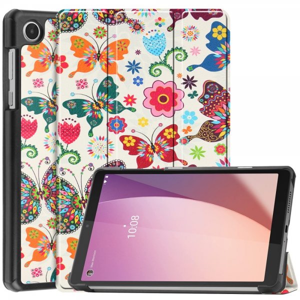 Lenovo Tab M8 (4th gen) TB300 Etui Motiv Fargerik Sommerfugler