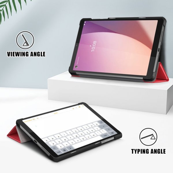 Lenovo Tab M8 (4th gen) TB300 Etui Trifold Rød