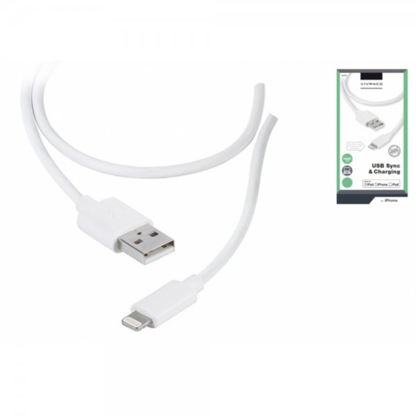Vivanco Lightning till USB Kabel 1.2 meter Hvit
