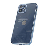 iPhone 12 Deksel Glitter Transparent Støtsikker Blå