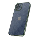 iPhone 12 Deksel Glitter Transparent Støtsikker Grønn