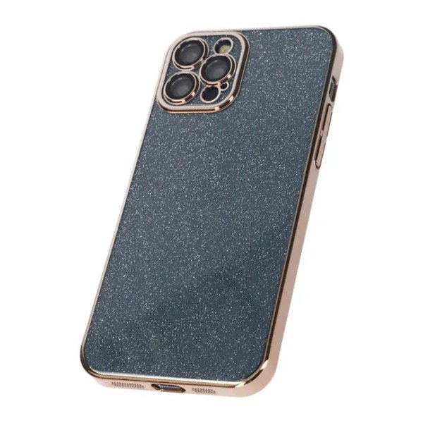 iPhone 12 Pro Deksel Glitter Transparent Støtsikker Gull