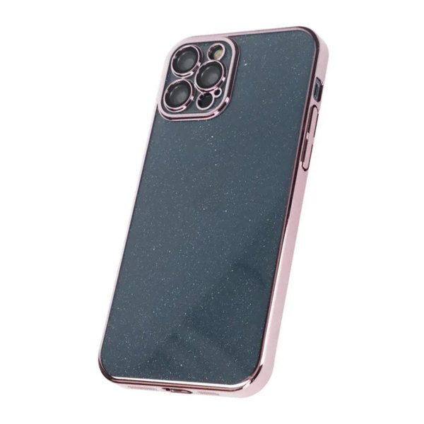 iPhone 12 Pro Deksel Glitter Transparent Støtsikker Rosa