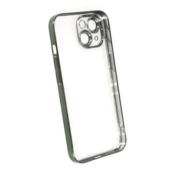 iPhone 14 Deksel Glitter Transparent Støtsikker Grønn