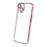 iPhone 14 Deksel Glitter Transparent Støtsikker Rosa