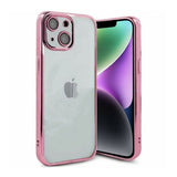 iPhone 14 Deksel Glitter Transparent Støtsikker Rosa