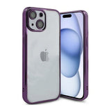 iPhone 15 Deksel Glitter Transparent Støtsikker Lilla