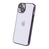 iPhone 15 Deksel Glitter Transparent Støtsikker Lilla