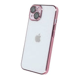 iPhone 15 Deksel Glitter Transparent Støtsikker Rosa