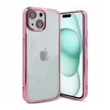 iPhone 15 Deksel Glitter Transparent Støtsikker Rosa
