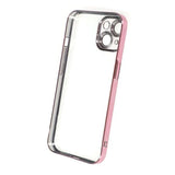 iPhone 15 Deksel Glitter Transparent Støtsikker Rosa