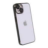 iPhone 15 Deksel Glitter Transparent Støtsikker Svart