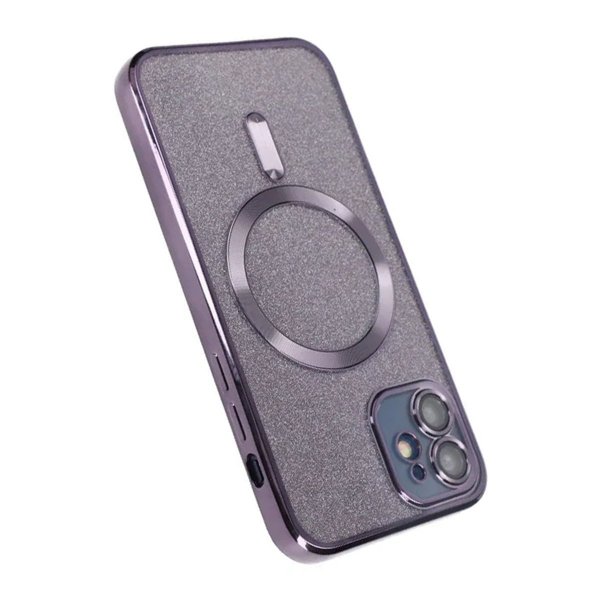 iPhone 11 Deksel Glitter Transparent MagSafe Lilla
