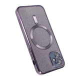 iPhone 11 Deksel Glitter Transparent MagSafe Lilla
