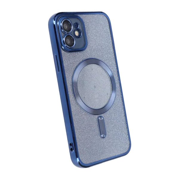iPhone 11 Deksel Glitter Transparent MagSafe Blå