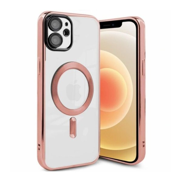 iPhone 11 Deksel Glitter Transparent MagSafe Rosa