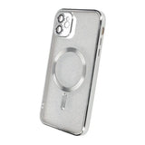 iPhone 11 Deksel Glitter Transparent MagSafe Sølv