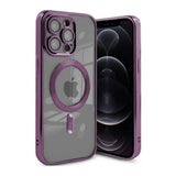 iPhone 12 Pro Max Deksel Glitter Transparent MagSafe Lilla
