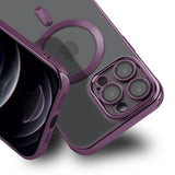 iPhone 12 Pro Max Deksel Glitter Transparent MagSafe Lilla