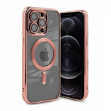 iPhone 12 Pro Deksel Glitter Transparent MagSafe Rosa