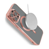 iPhone 12 Pro Deksel Glitter Transparent MagSafe Rosa