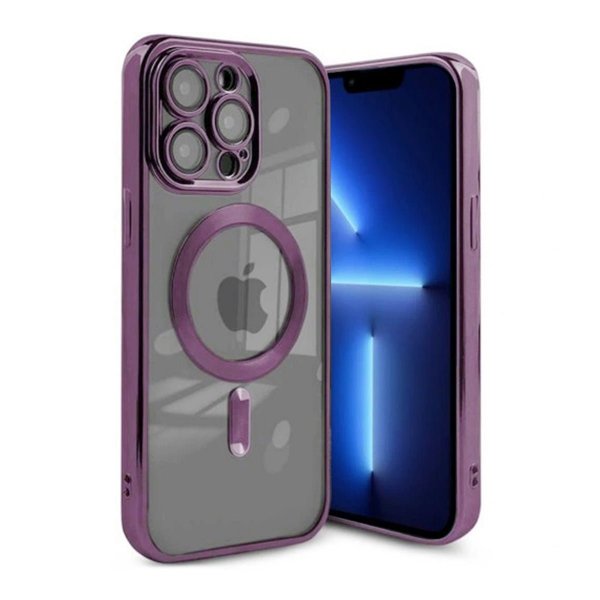 iPhone 13 Pro Deksel Glitter Transparent MagSafe Lilla