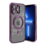 iPhone 13 Pro Deksel Glitter Transparent MagSafe Lilla
