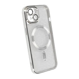 iPhone 13 Deksel Glitter Transparent MagSafe Sølv