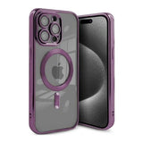 iPhone 15 Pro Max Deksel Glitter Transparent MagSafe Lilla