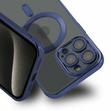 iPhone 15 Pro Max Deksel Glitter Transparent MagSafe Blå