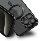 iPhone 15 Pro Max Deksel Glitter Transparent MagSafe Svart