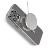 iPhone 15 Pro Deksel Glitter Transparent MagSafe Sølv