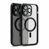 iPhone 15 Pro Deksel Glitter Transparent MagSafe Svart