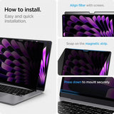 Spigen Macbook Air 15 M2 (A2941)/M3 (A3114) Skjermbeskytter Safe View Privacy